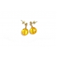 Amber Button Drop Earrings
